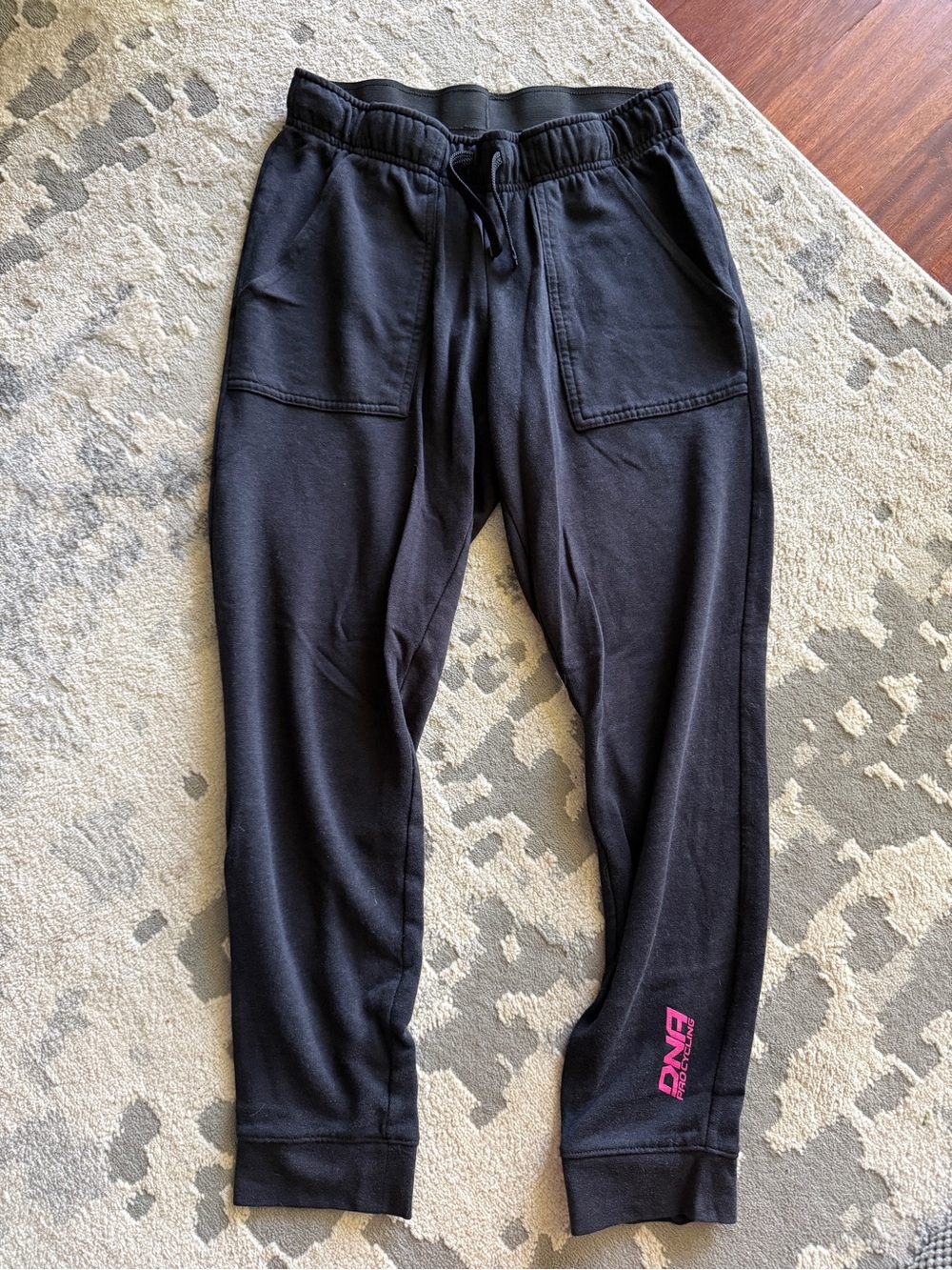 Sport-Tek Black Track Pants with Pink Logo